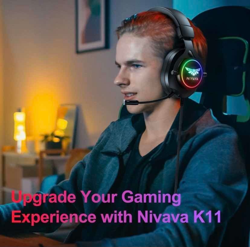 Nivava K11 Audífonos Gamer- Micrófono, Cancelación De Ruido