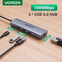 Ugreen-adaptador Ethernet Usb 3,0 -5 En 1- A Rj45 Hub 3,0