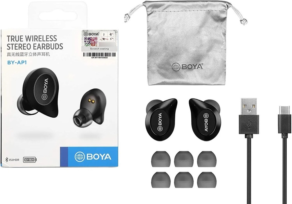 Audífonos Inalámbricos Boya By-ap1 Bluetooth 5.0 Blancos